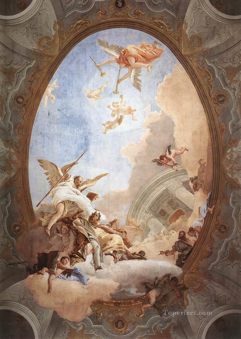 Allegory of Merit Accompanied by Nobility and Virtue Giovanni Battista Tiepolo Oil Paintings
